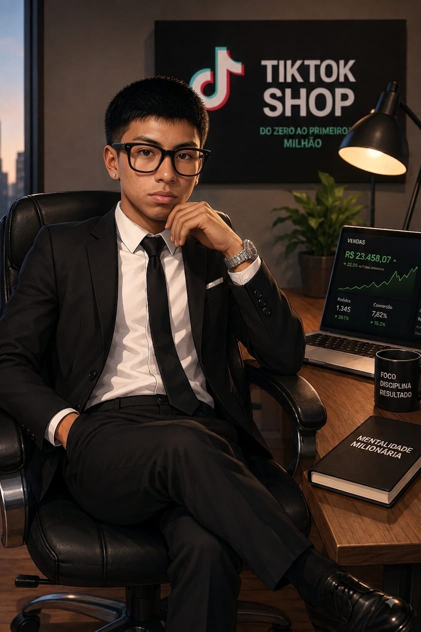 Instructor del curso TikTok Shop do Zero en su espacio de trabajo